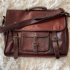 Leather laptop bag